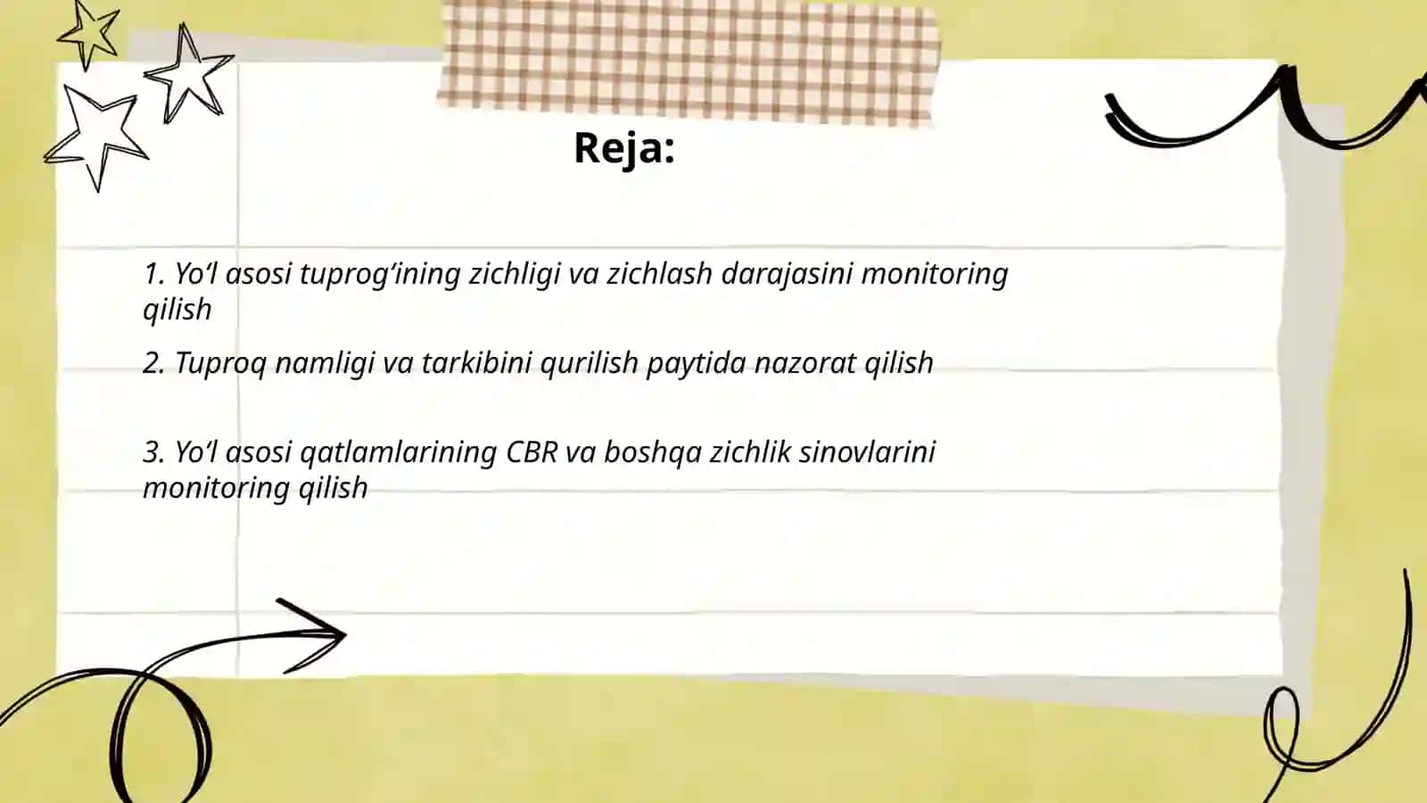 Yoʻl asoslari va qoplamalarni qurishda sifat ko'rsatkichlarini monitoring qilish 2