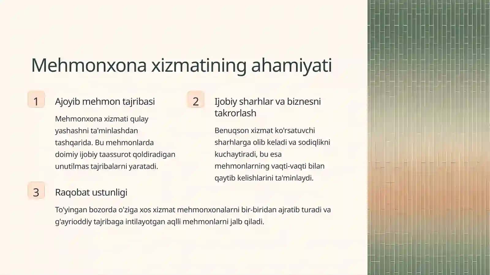 Mehmonxona xizmati kontentning mohiyati 2