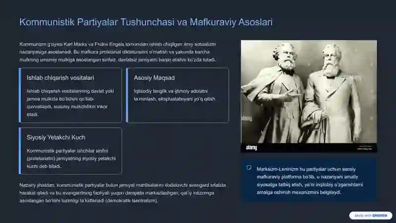 Kommunistik, Populistik va Fashistik Partiyalar: Siyosiy Mafkuralar Tahlili 2