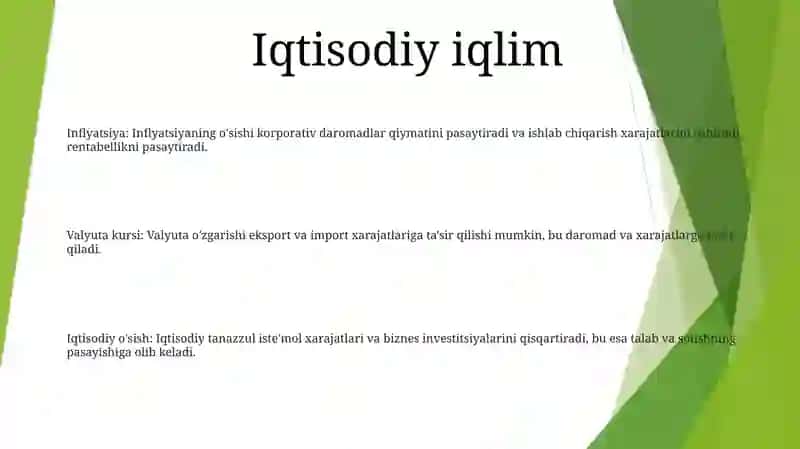 Korxona Faoliyatiga Ta'sir Etuvchi Omillar 2