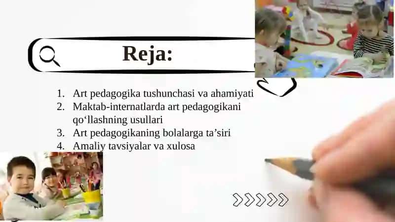Bolalar maktab-internatlarida art  pedagogikadan foydalanish. 2