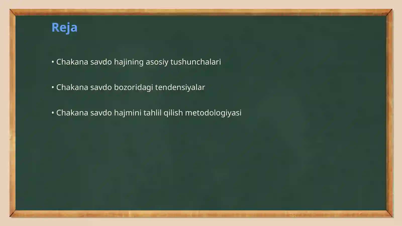 Chakana savdo hajmini tahlil qilish va istiqbolini belgilash 2