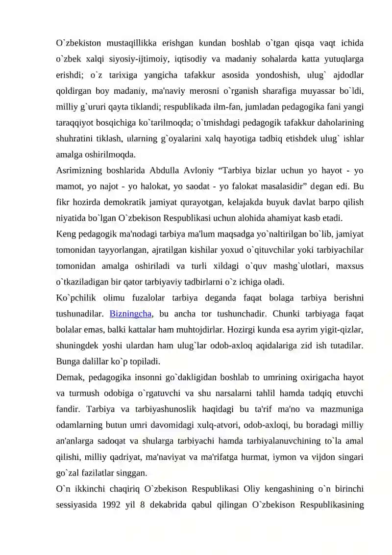 Tarbiya va uning tuzilishi 2