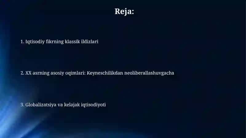 Hozirgi zamon iqtisodiy ta'limotlari evolyutsiyasi 2