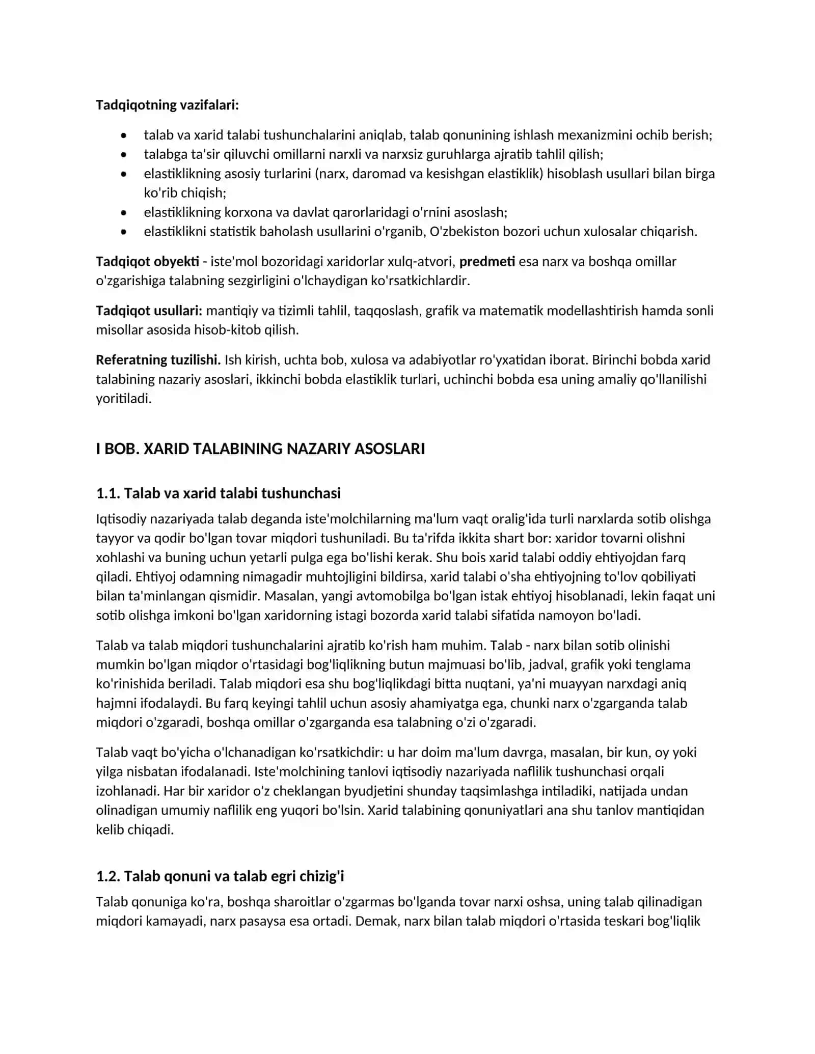 XARID TALABI VA TALAB ELASTIKLIGI 2