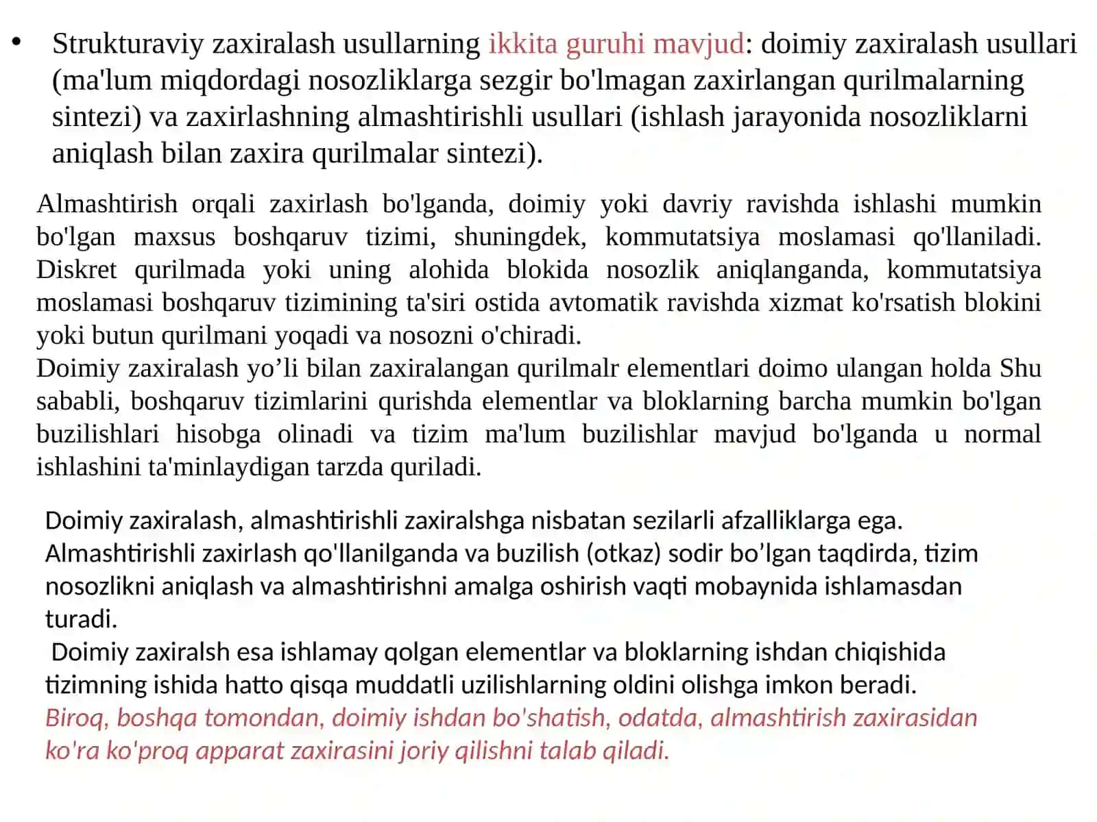 Diskret qurilmalar ishonchli g'ishlarining oshirish usullari 2