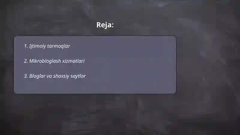 Ijtimoiy tarmoqlar 2