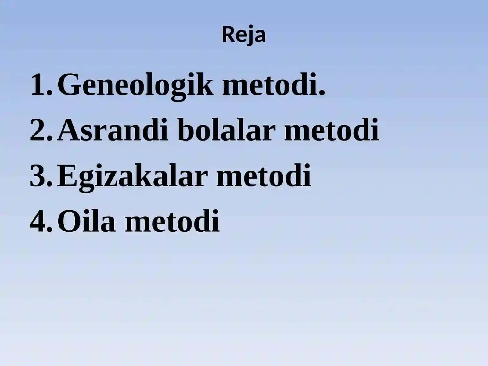 Psixogenetikaning Metodlari 2