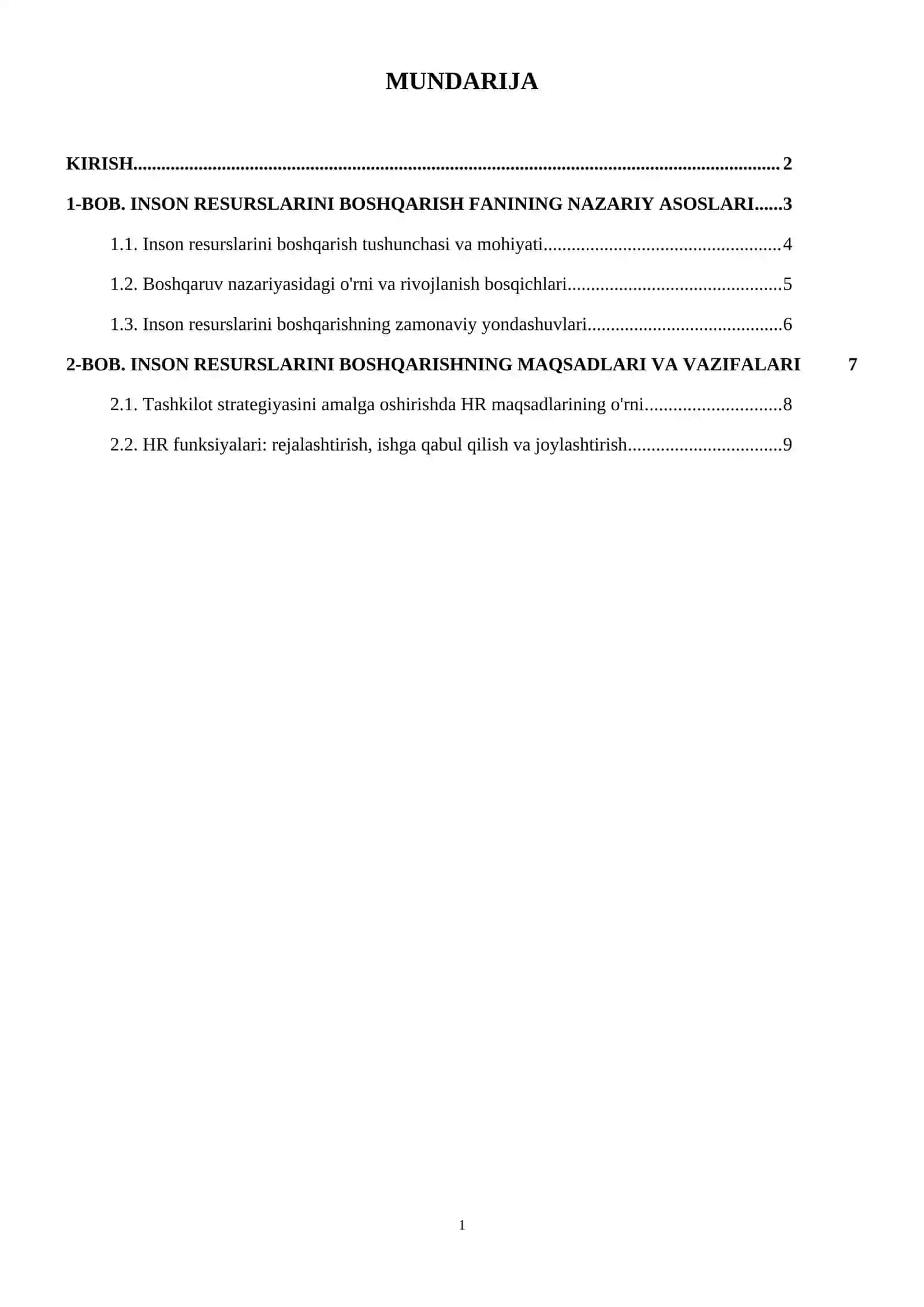 Inson resurslarini boshqarush fanini mohiyati maqsadi va vazifalari 2