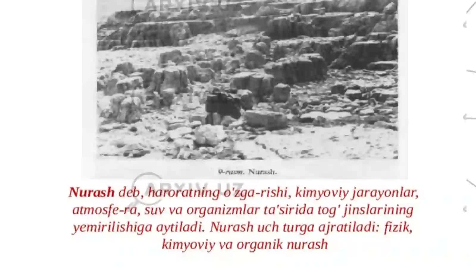 nurash jarayoni geokimyosi 2