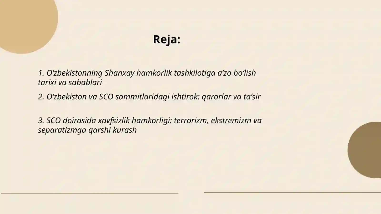 Oʻzbekistonning Shanxay hamkorlik tashkiloti bilan aloqalari 2