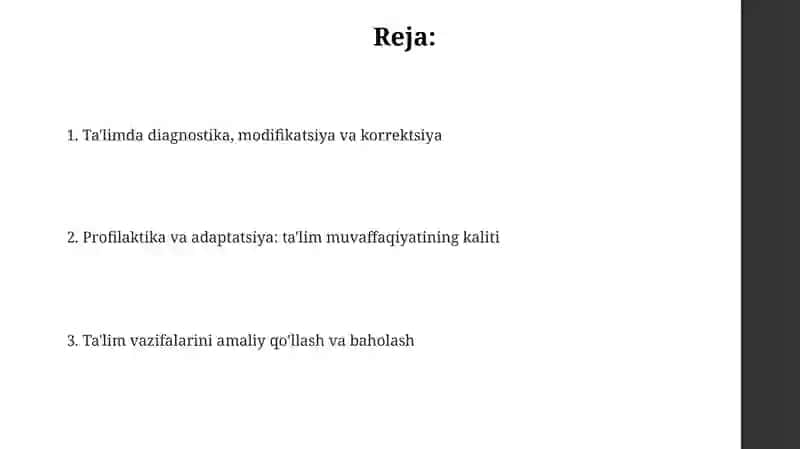 Treningning asosiy vazifalari 2