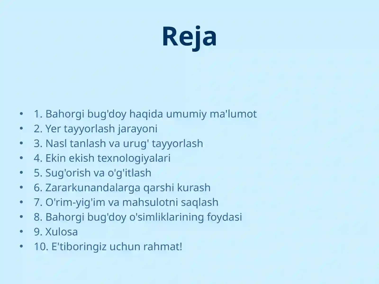 Bahorgi bug'doyni etishtirish texnologiyasi 2