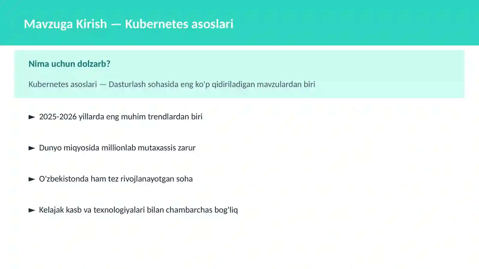 Kubernetes asoslari 2