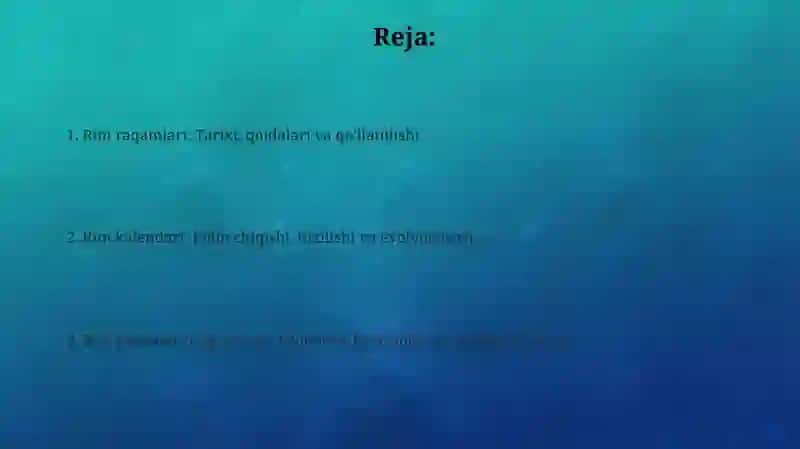 Rim raqamlari va Rim kalendari 2