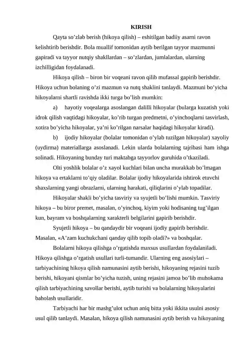 ADABIY ASARLARNI QAYTA HIKOYA QILISHGA ORGATISH 2