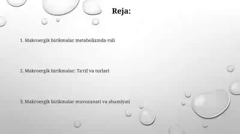 Makroergik birikmalar va Ularning moddalar almashinuvidagi oʻrni 2