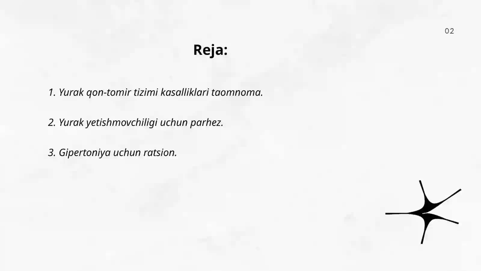 Yurak qon-tomir tizimi kasalliklari taomnoma 2
