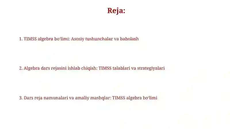 TIMSS xalqaro baholash dasturi 2