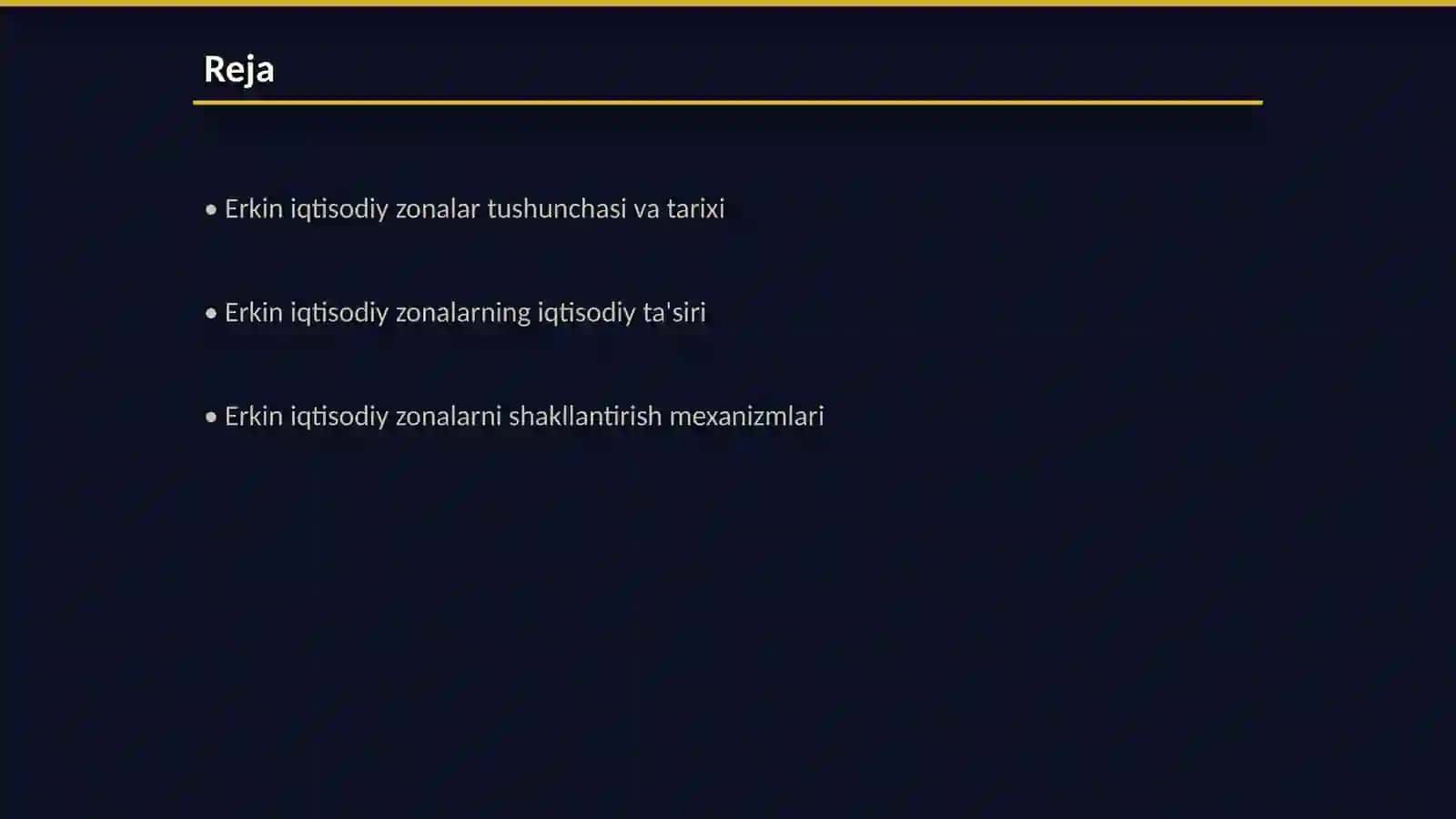 Erkin iqtisodiy zonalar ularning shakllantirish mexanizmlarini o'rganish 2