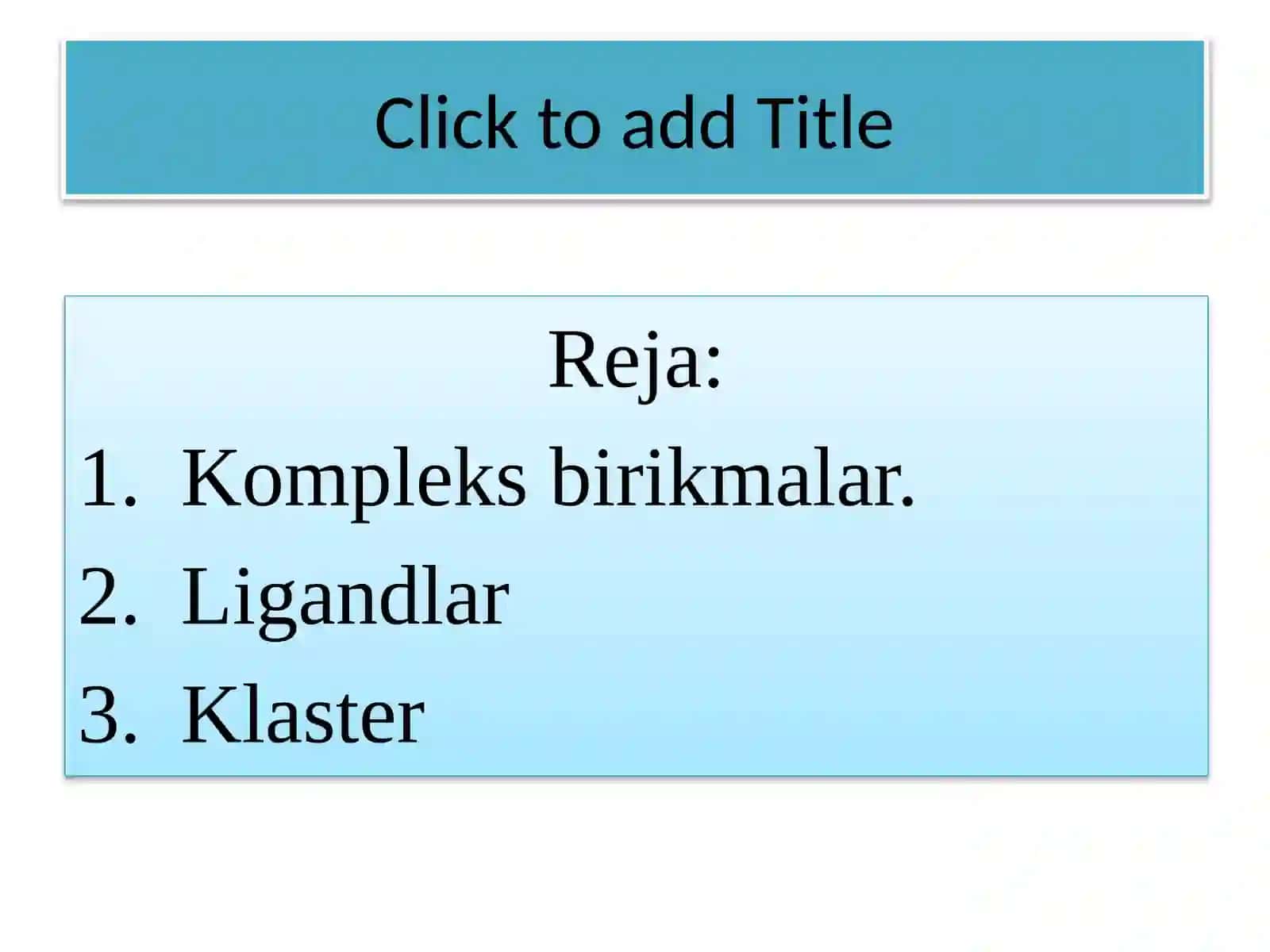 Metallarning klasterlari 2