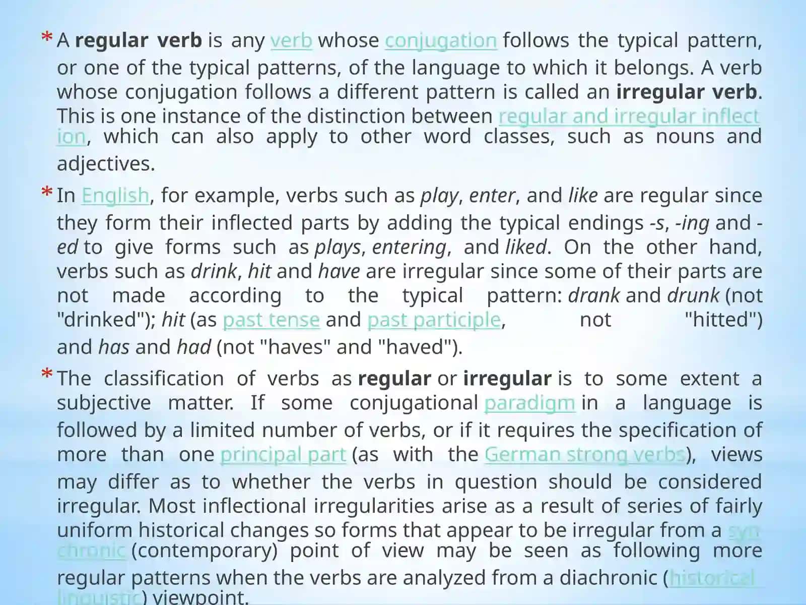 Regular and irregular verbs 2