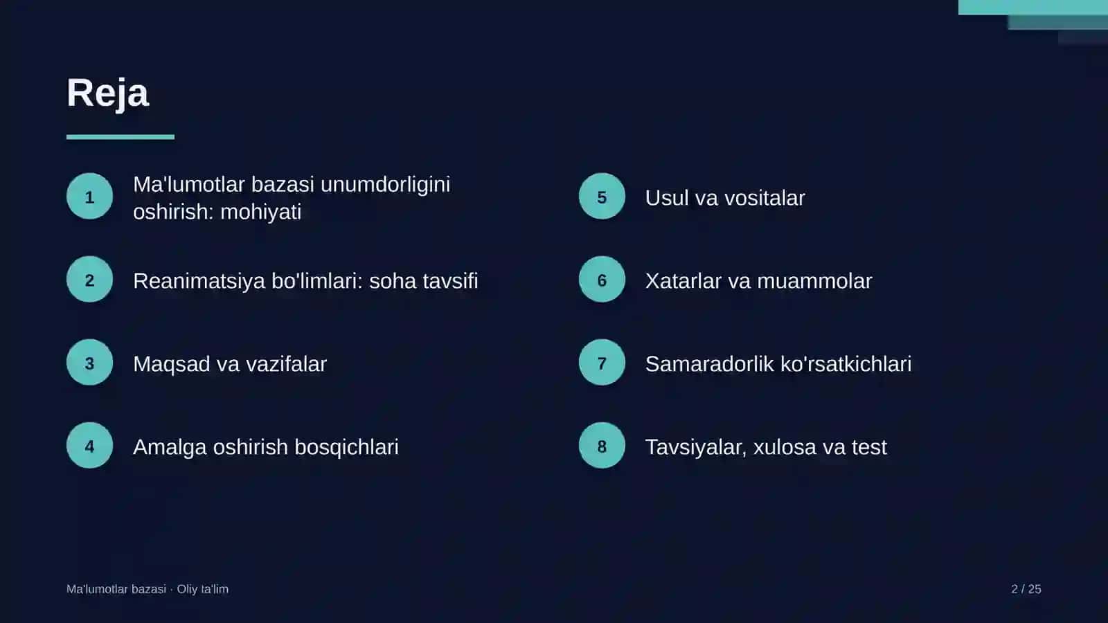 reanimatsiya bo'limlarida ma'lumotlar bazasi unumdorligini oshirish 4418 2