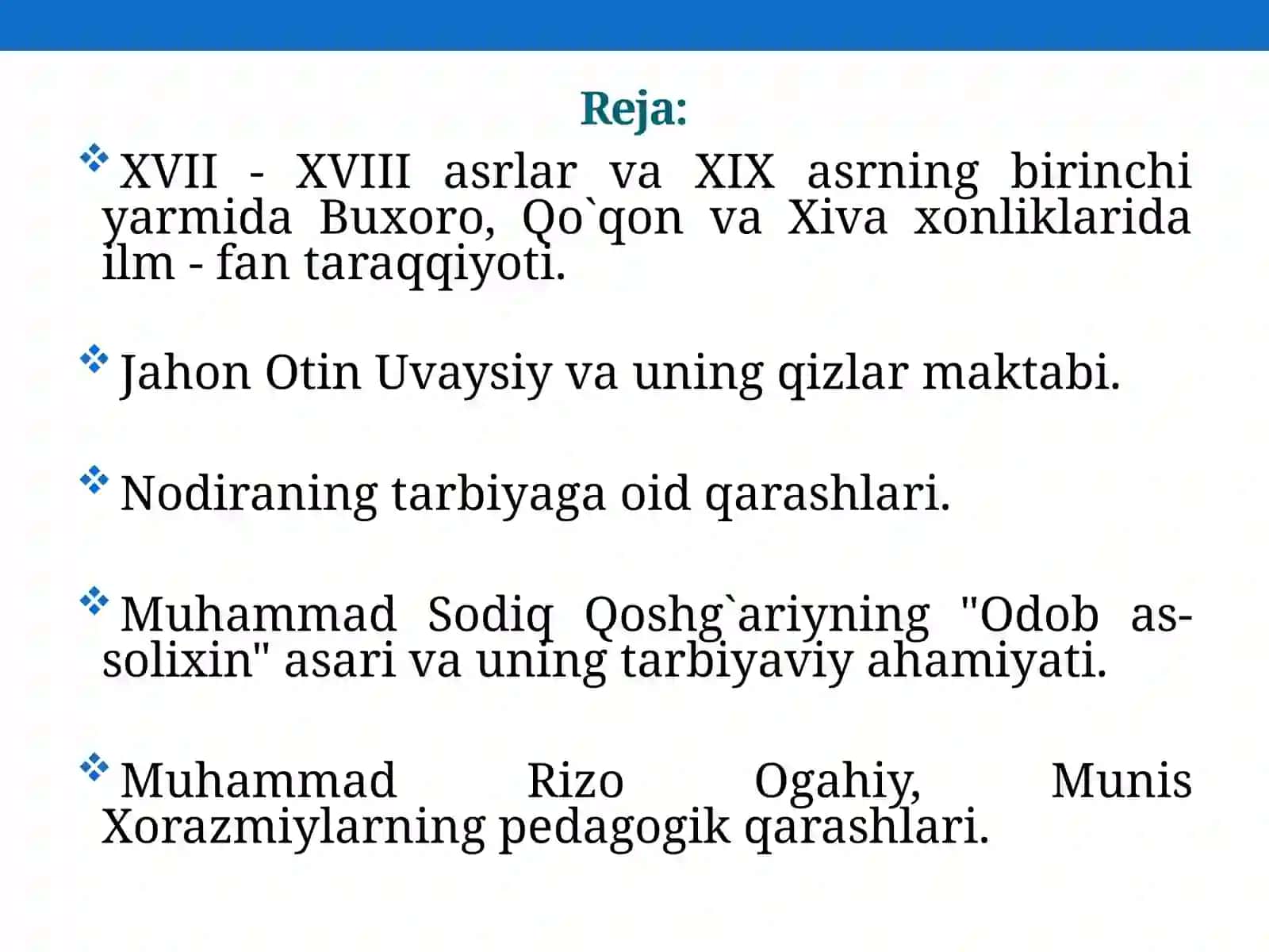 XVII ASRDAN XIX ASRNING YARMIGACHADAVRDA TARBIYAVA PEDAGOGIK FIKRLAR 2