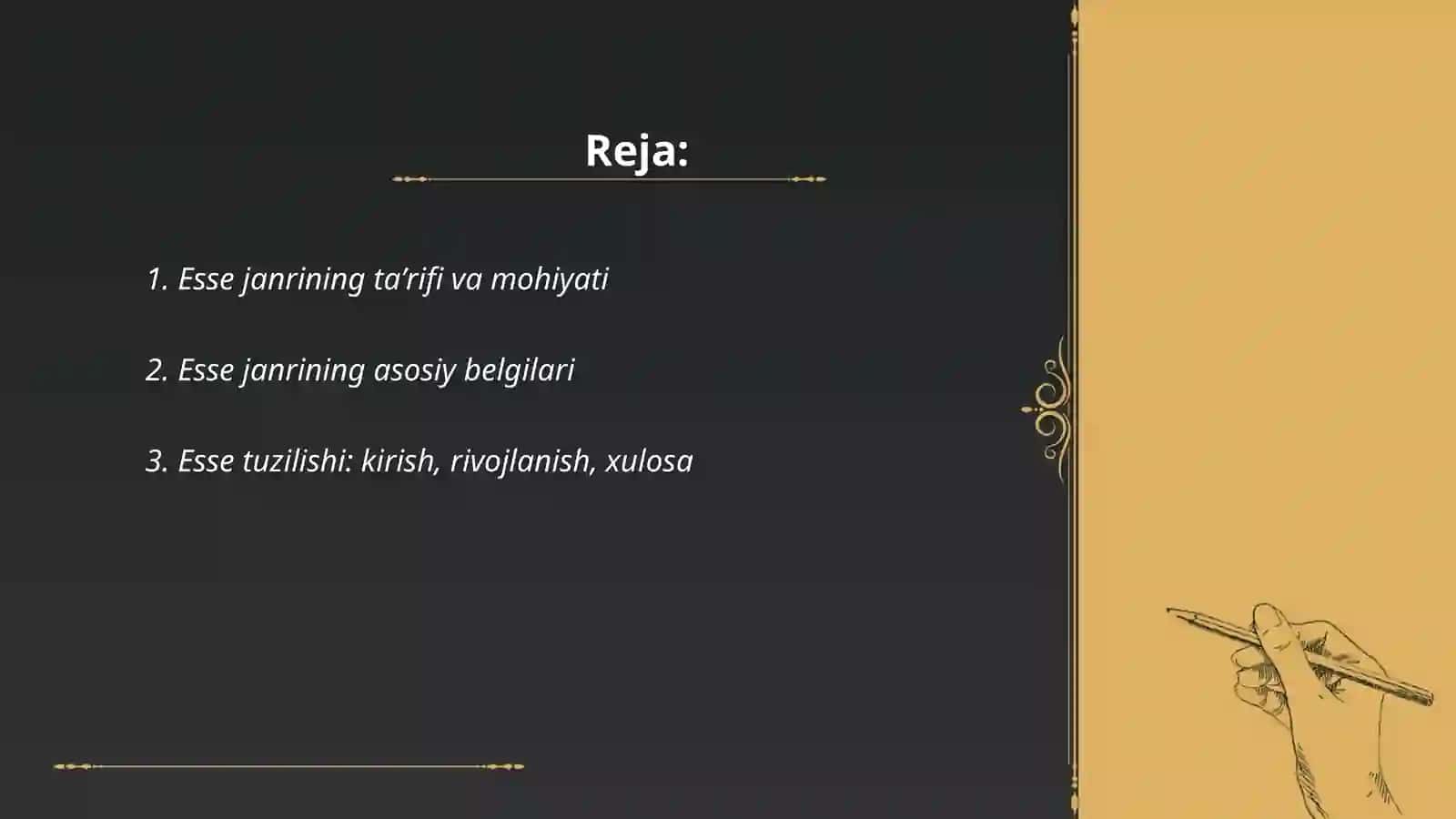 Esse janrining talablari va ta'rifi 2