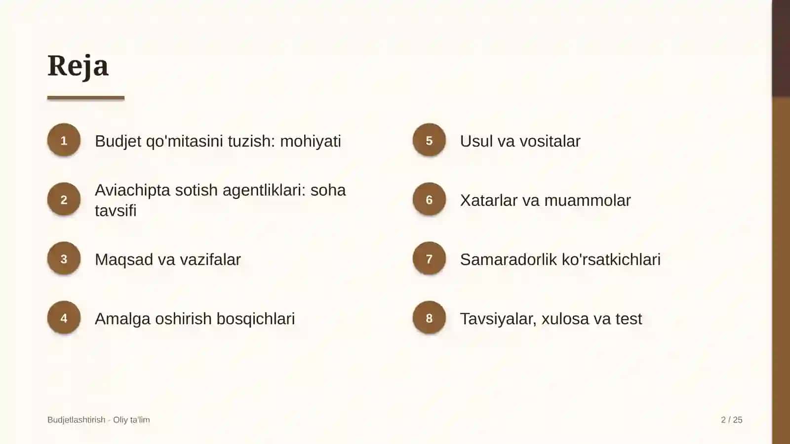Aviachipta sotish agentliklarida budjet qo'mitasini tuzish 2