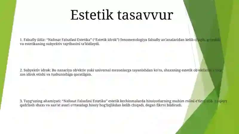 Nafosat Falsafasi Estetika 2