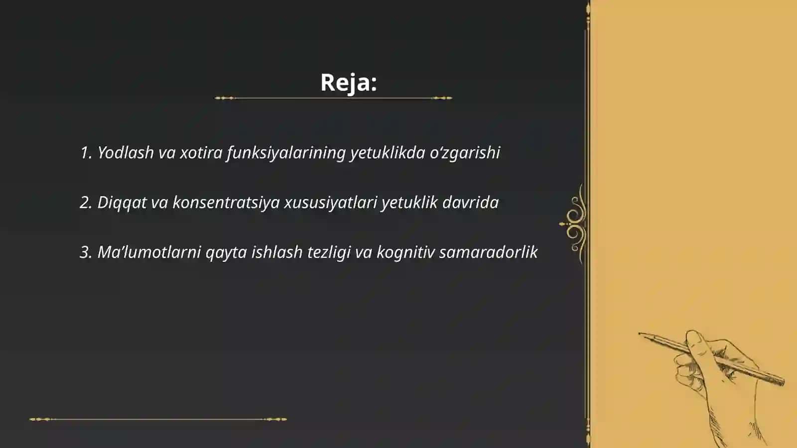 Yetuklik davrida kognitiv soha rivojlanish xususiyatlari 2