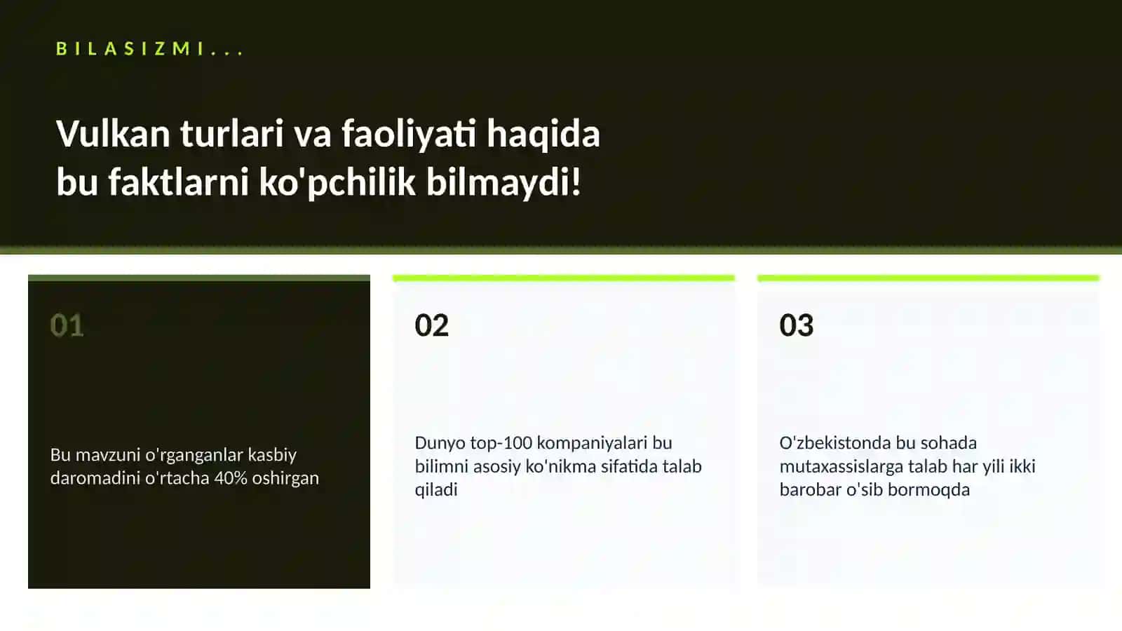Vulkan turlari va faoliyati 2