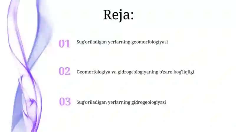 Sug'oriladigan yerlarning goemorfologiyasi va gidro geologiyasi 2