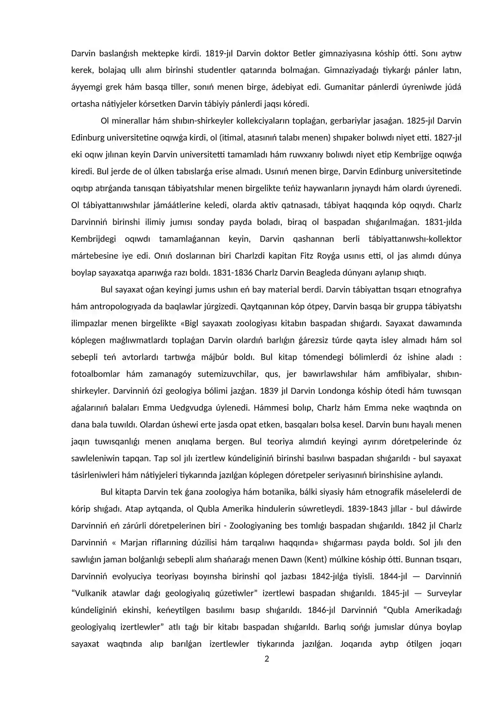 Ch.Darvinniń evoluciyon teoriyası 2