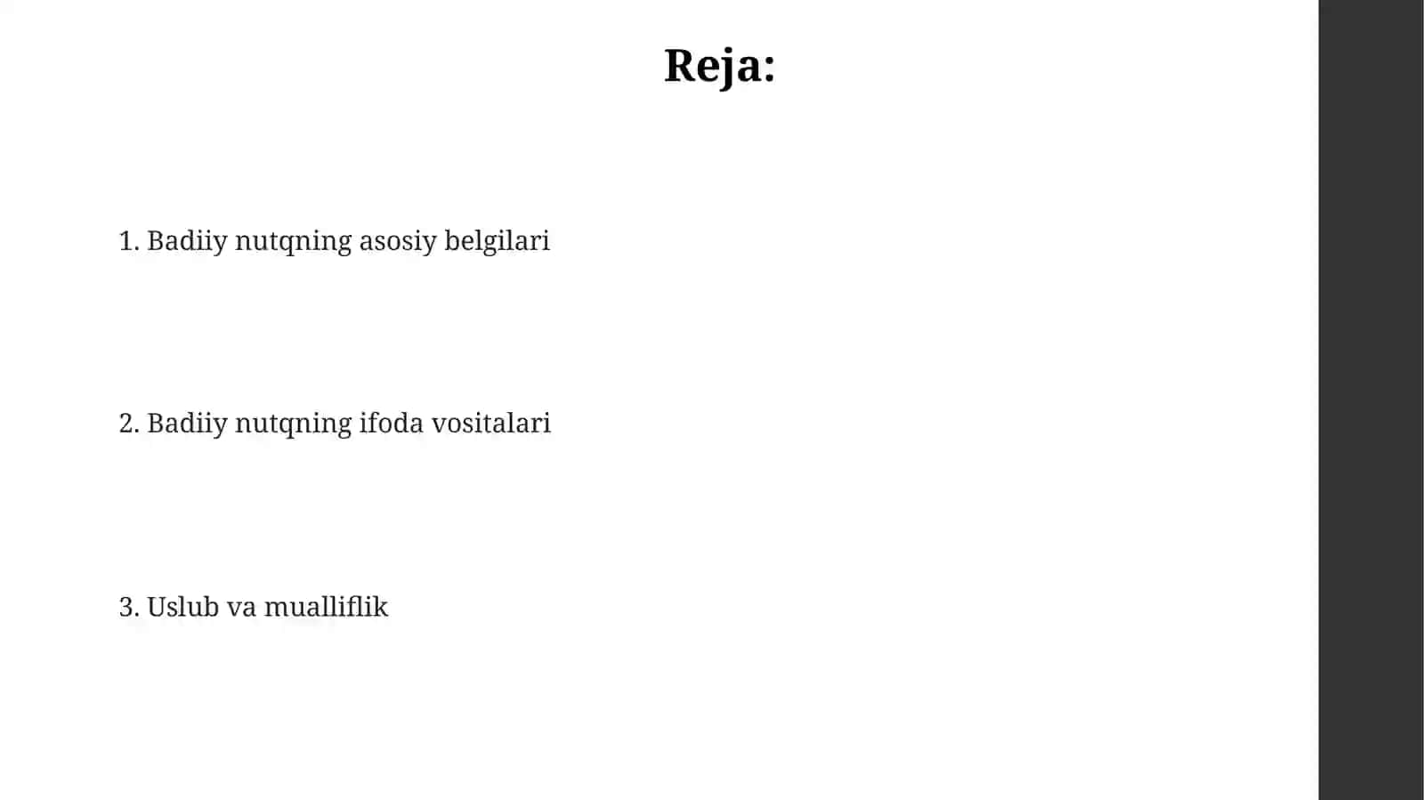 Badiiy nutqning asosiy belgilari 2