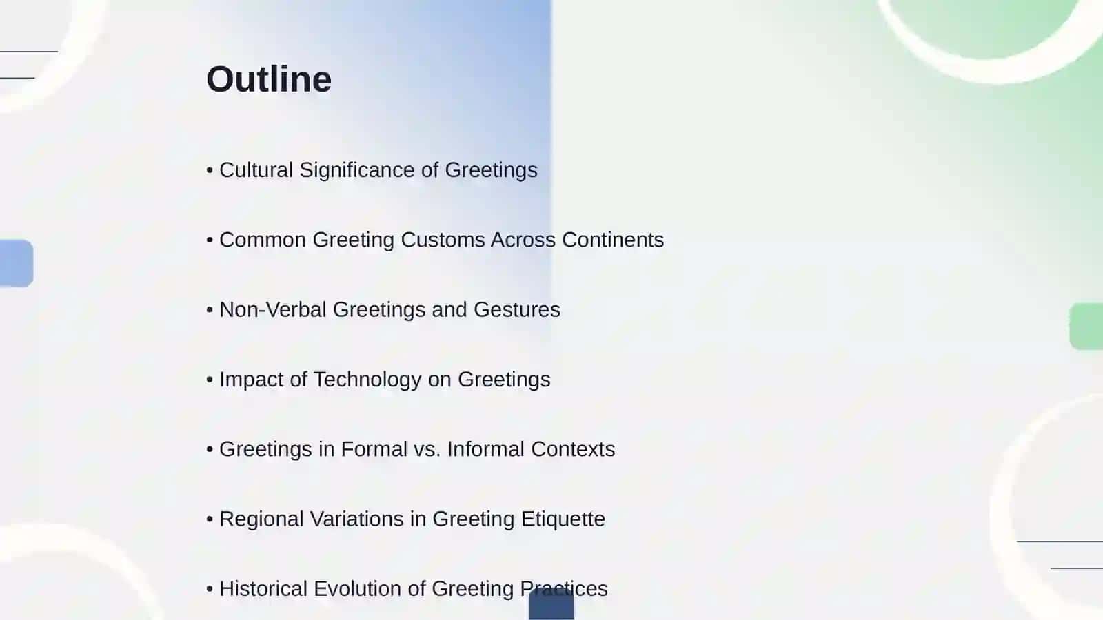 Greeting cultures 2