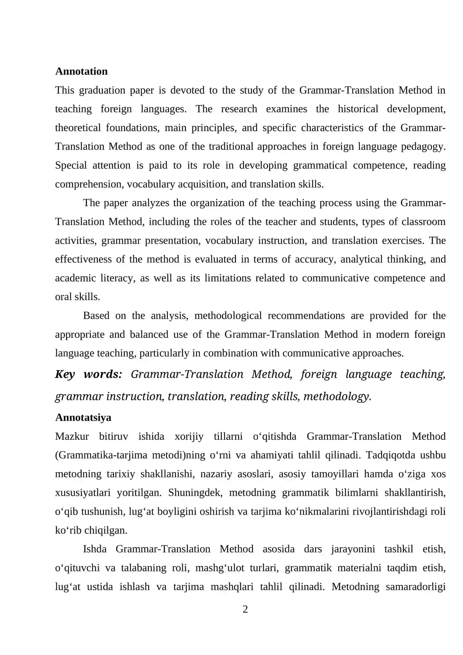 Using the Grammar-Translation method in teaching foreign languages 2