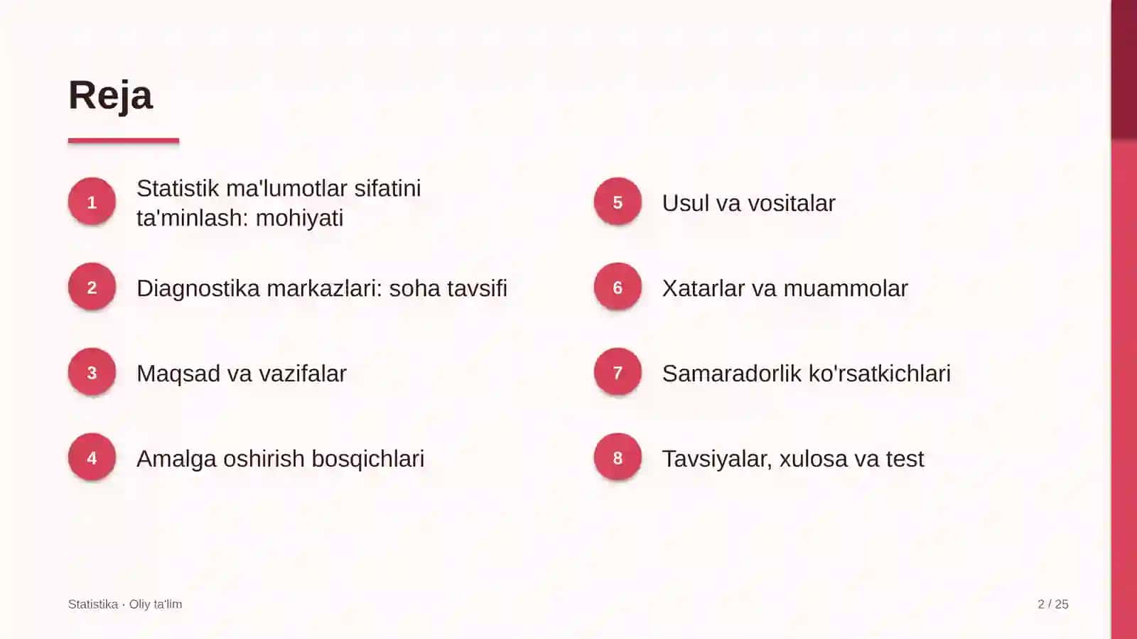 Diagnostika markazlarida statistik ma'lumotlar sifatini ta'minlash 2