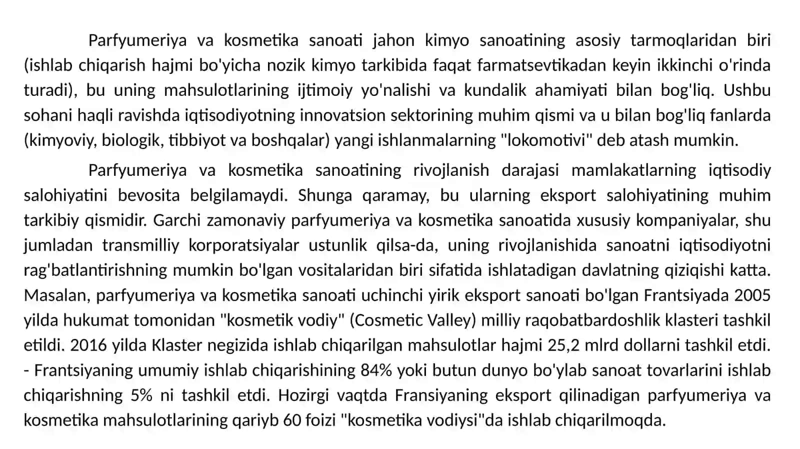 PARFYUMERIYA-KOSMETIKA MAHSULOTLARINI SAQLASH USULLARI VA TEXNOLOGIYALARI 2