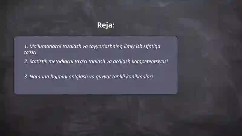 Ma'lumotlarni tozalash va tayyorlashning ilmiy ish sifatiga ta'siri 2