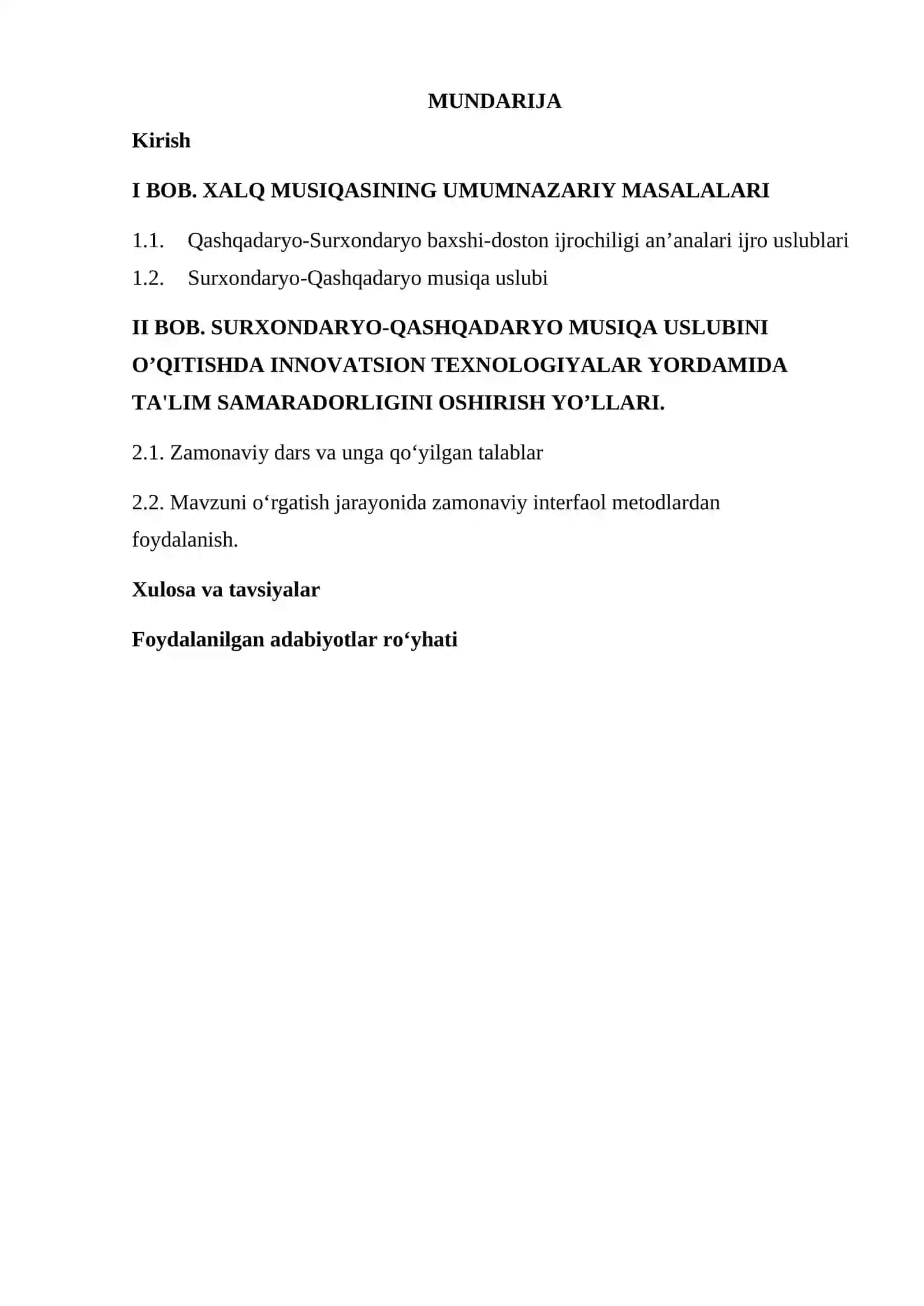 Surxondaryo, Qashqadaryo musiqa uslublarini o’rganishda innovatsion texnologiyalar 2