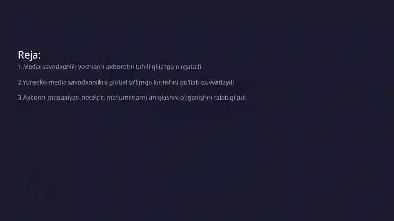 BMT va YUNESKOning mediasavodxonlik va axborot madaniyatiga munosobati 2