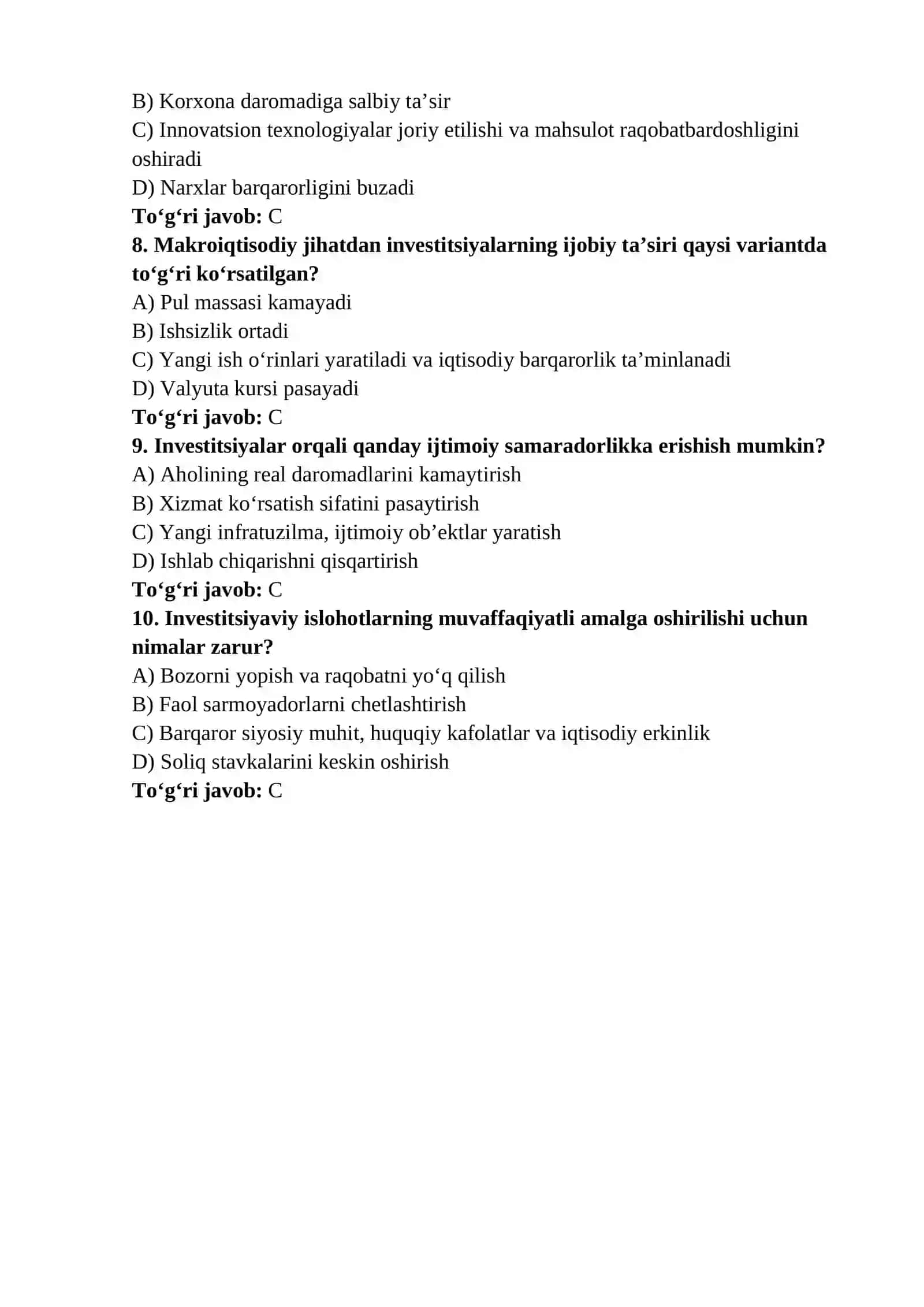 Investitsiyalar va, ularning ahamiyati 2
