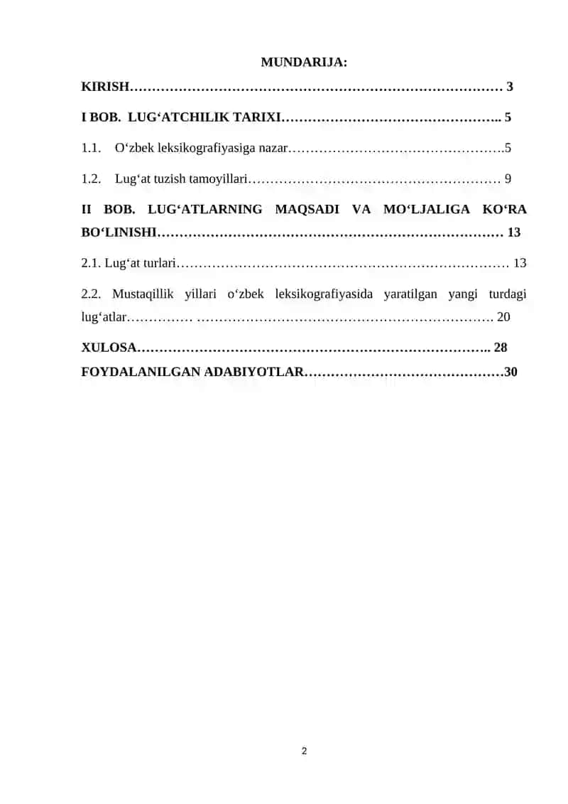 O‘zbek tili leksikografiyasi. Lug‘at turlari va tiplari 2