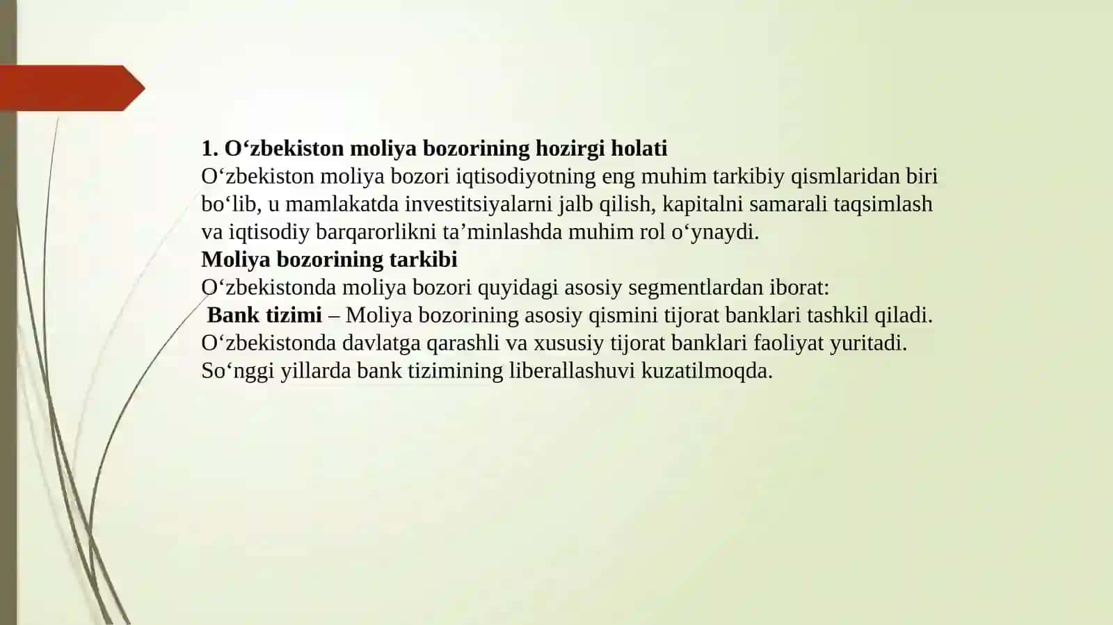 Oʻzbekiston Respublikasi moliya bozori 2