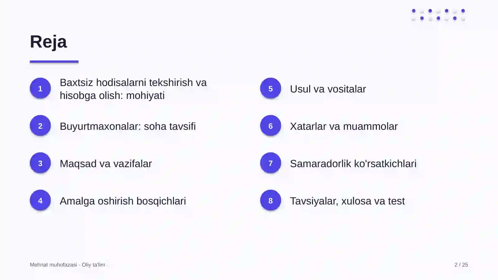 Buyurtmaxonalarda baxtsiz hodisalarni tekshirish va hisobga olish 2