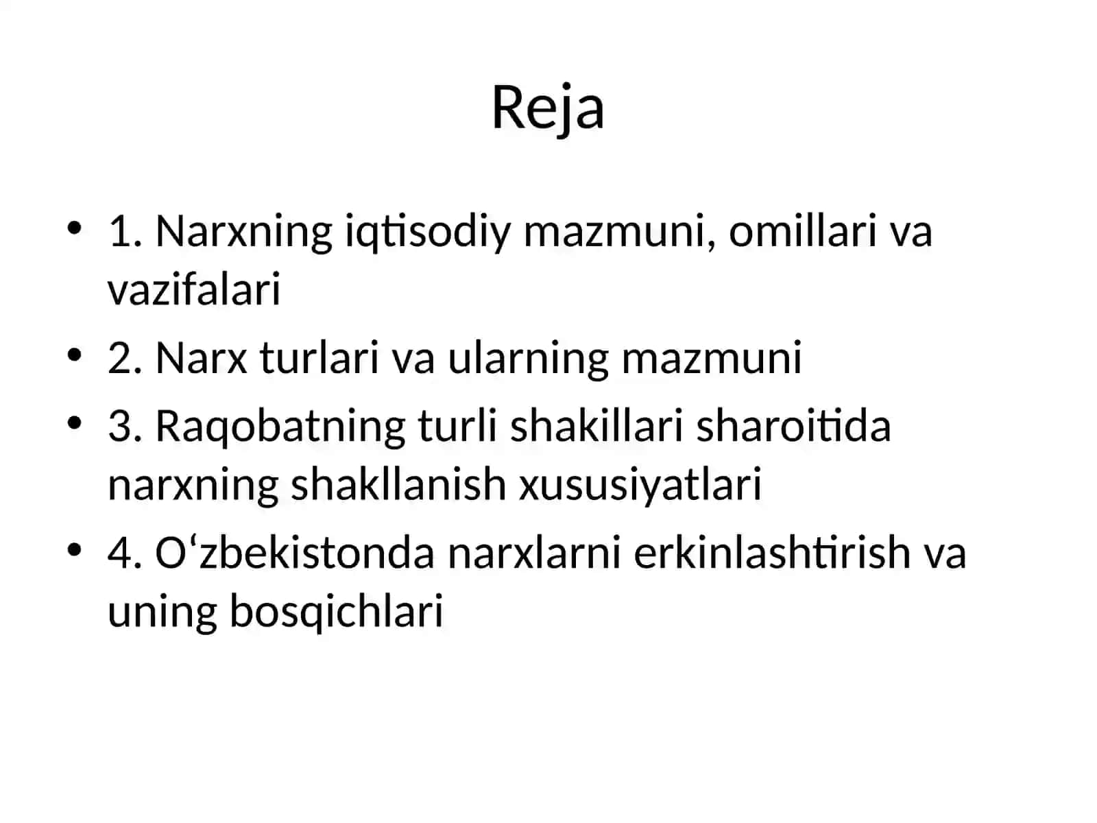 Narx mohiyatini shakllantirish 2