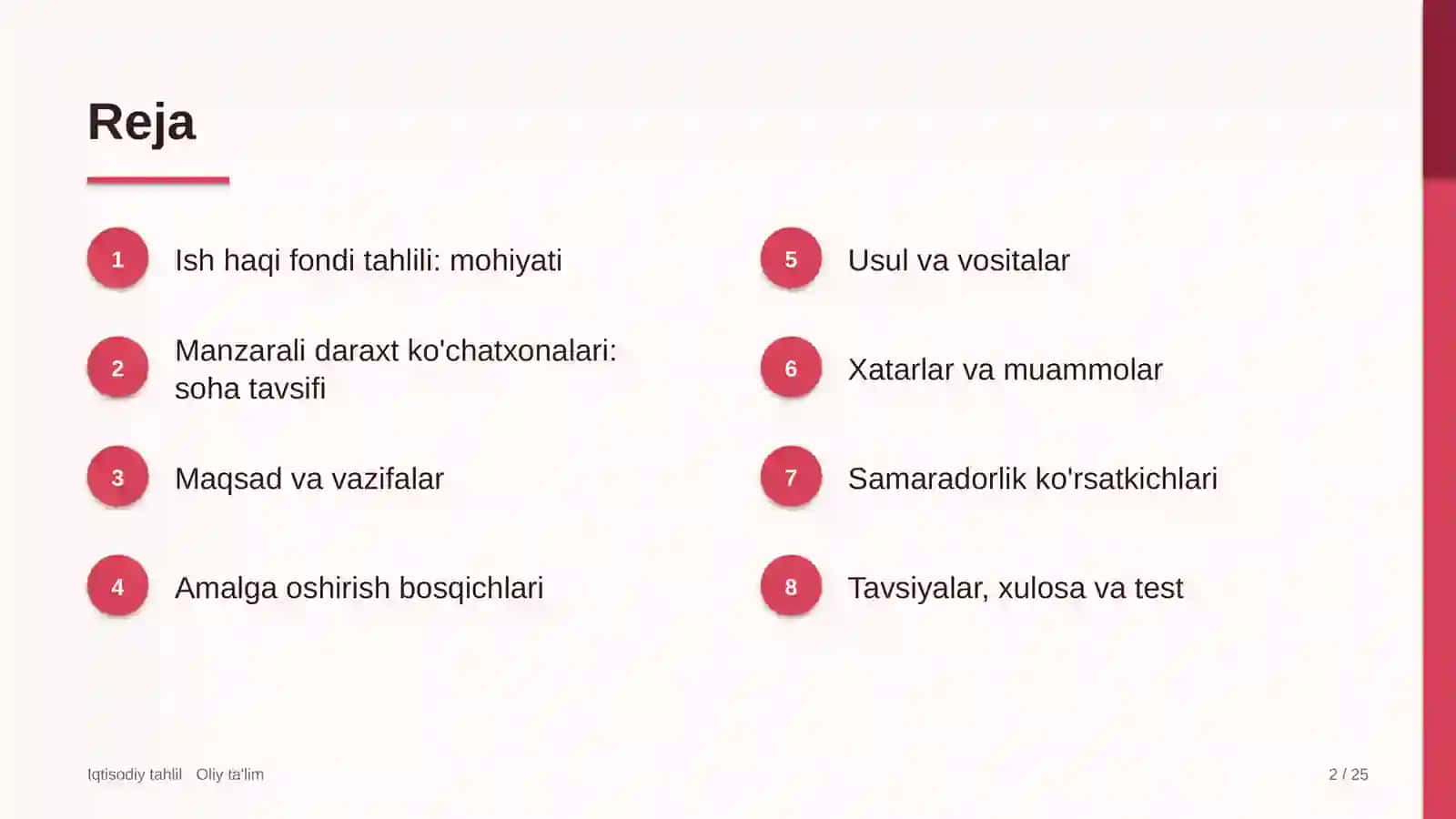 manzarali daraxt ko'chatxonalarida ish haqi fondi tahlili 9200 2
