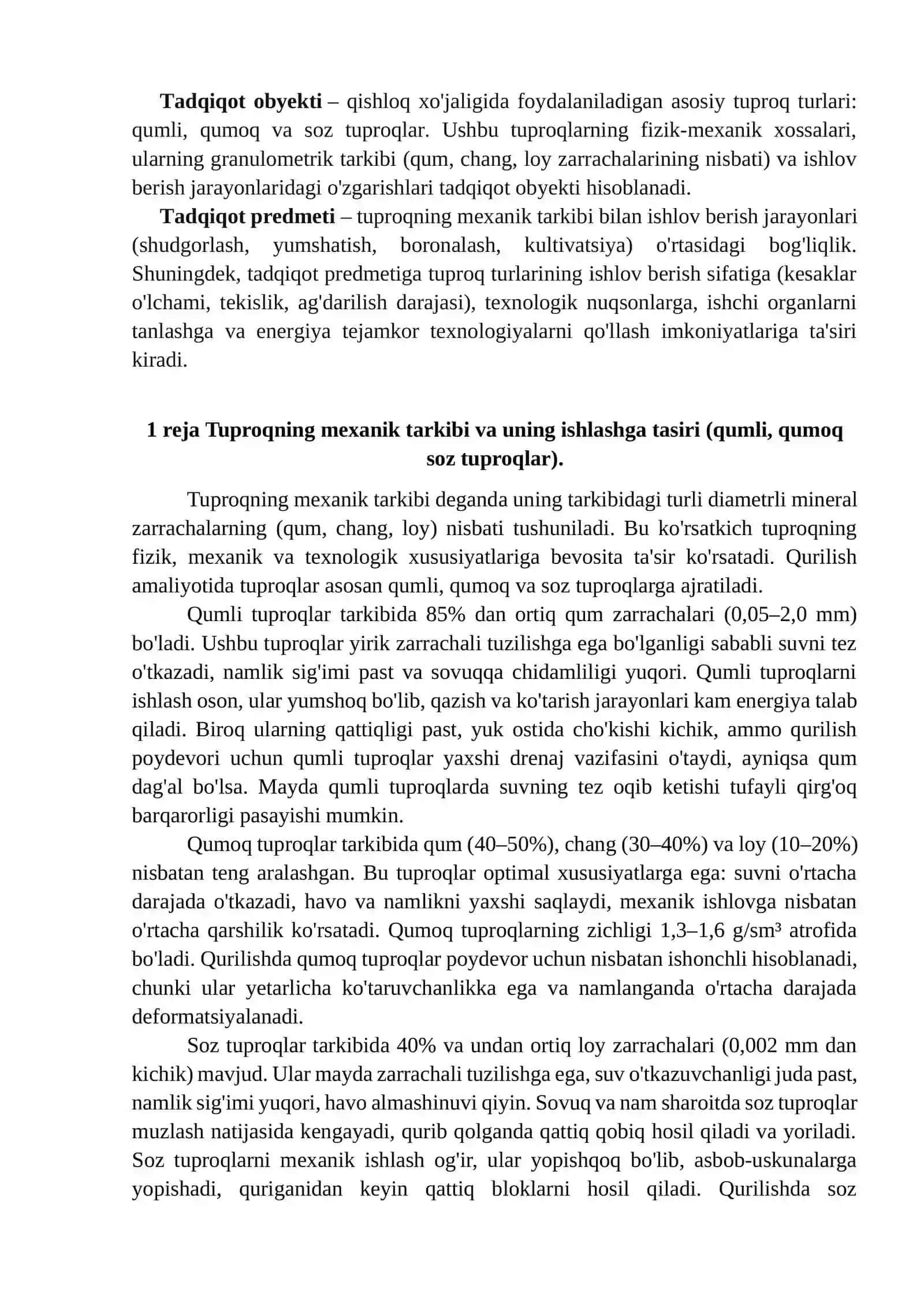 Tuproqqa ishlov berish texnologiyasi 2
